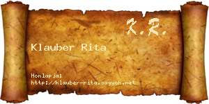 Klauber Rita névjegykártya