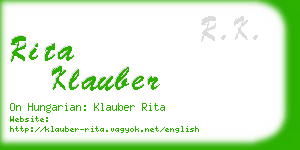 rita klauber business card